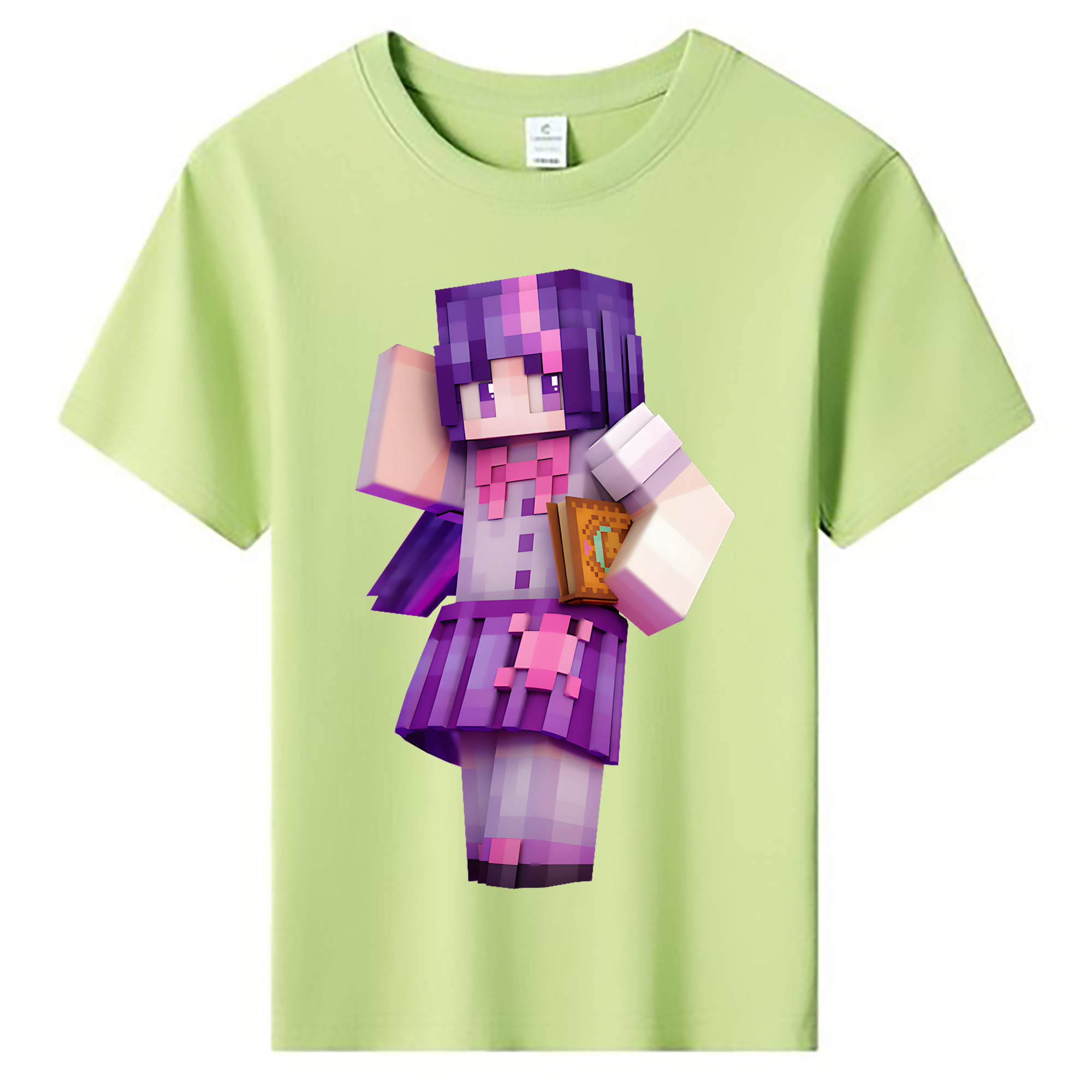 （画像用） マインクラフト ブロックの世界 Minecraft MC Block world 綿100％キッズTシャツ（フロントプリント）